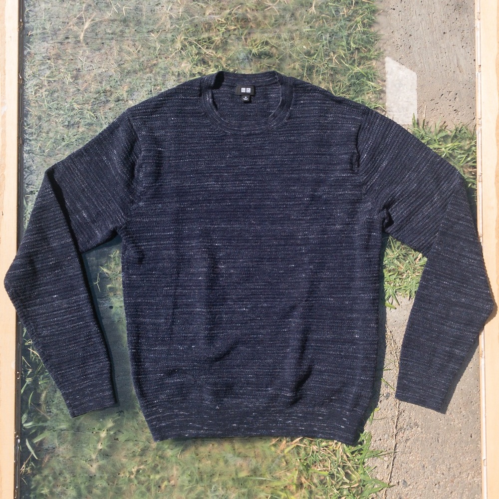 Blue Grey UNIQLO Size M Wool Cotton Blend Sweater